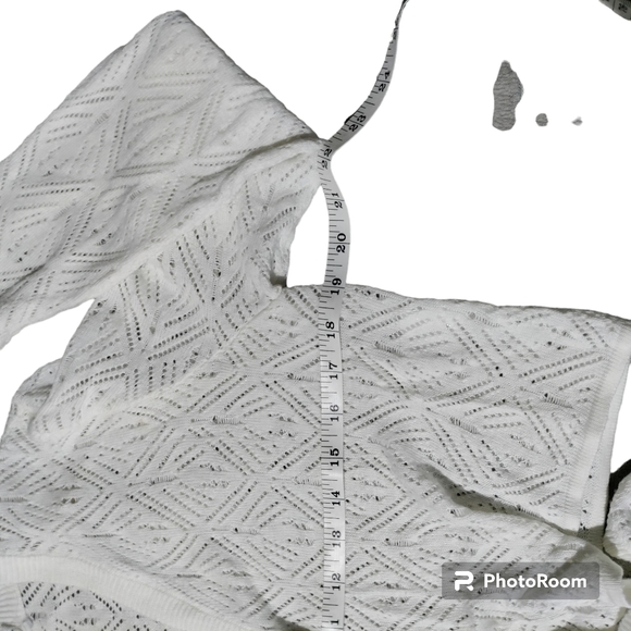 Knit Cardigan cropped, White Size Large - Picture 7 of 12